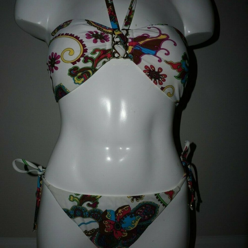 New SOLO Swimwear Bandeau Top and Tie Side Pant size 8